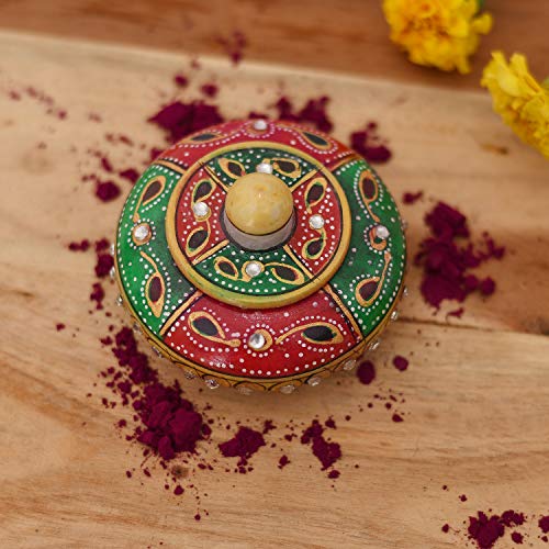 Craftam Marble Sindoor Dani Box for Women – Traditional Handcrafted Kumkum Holder for Gifts, Pooja & Makeup - Image 1
