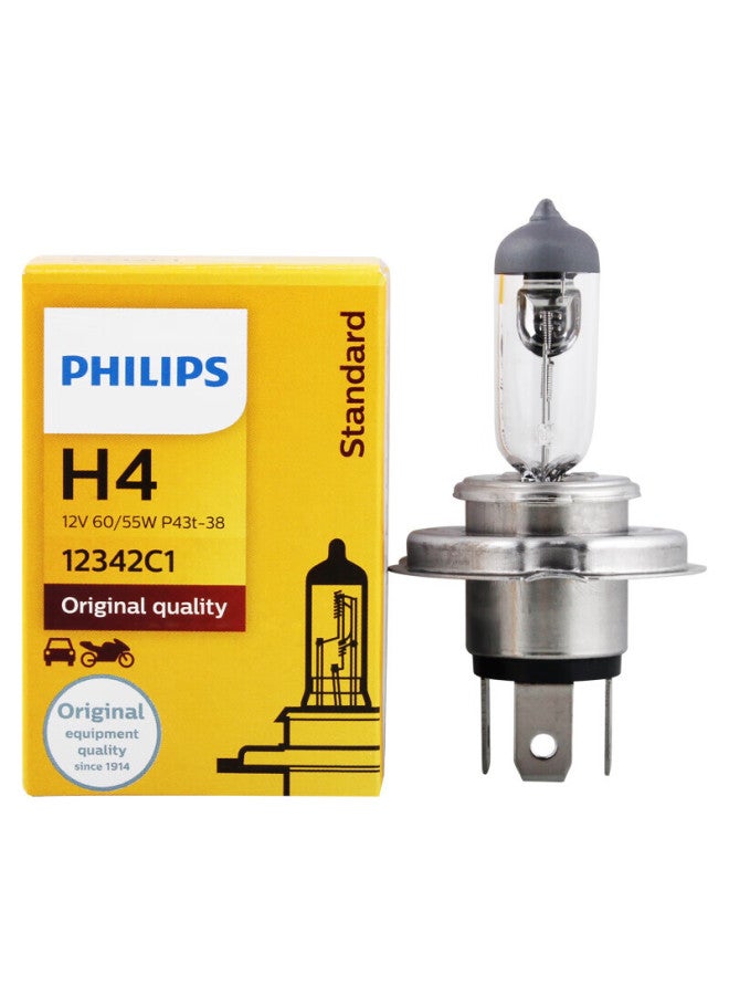 Philips Philips H4-12342 Standard Quartz Halogen Bulb For Car Headlights, Low Beam, High Beam, And Auxiliary Lamps  - Image 1
