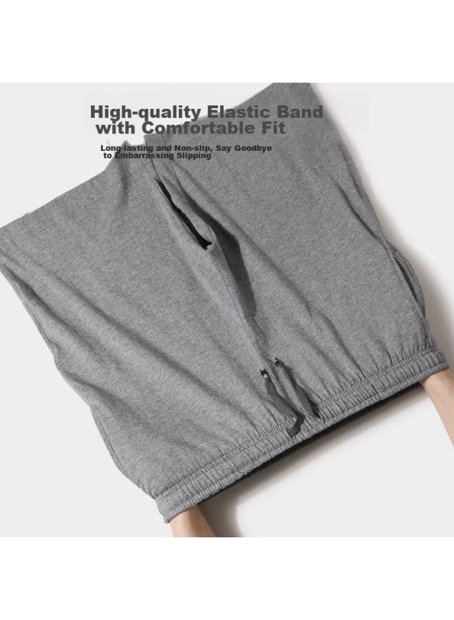 LANG SHA Langsha Pure Cotton Pajama Pants For Men, 5a Grade Antibacterial, Wearable Outside, Sports And Home-style Men's Shorts, Loose-fitting Loungewear - Image 5