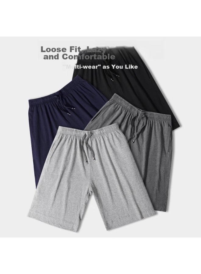 LANG SHA Langsha Pure Cotton Pajama Pants For Men, 5a Grade Antibacterial, Wearable Outside, Sports And Home-style Men's Shorts, Loose-fitting Loungewear - Image 3