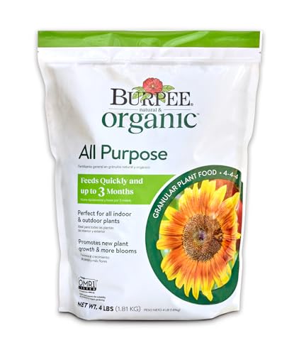 Burpee Natural Purpose Granular 4-Lb Organic Food for Growing Strong Plants | Good for Vegetable Garden, Flower Garden & Seed Starting, 4 lb, 4lb. Bag - Image 1