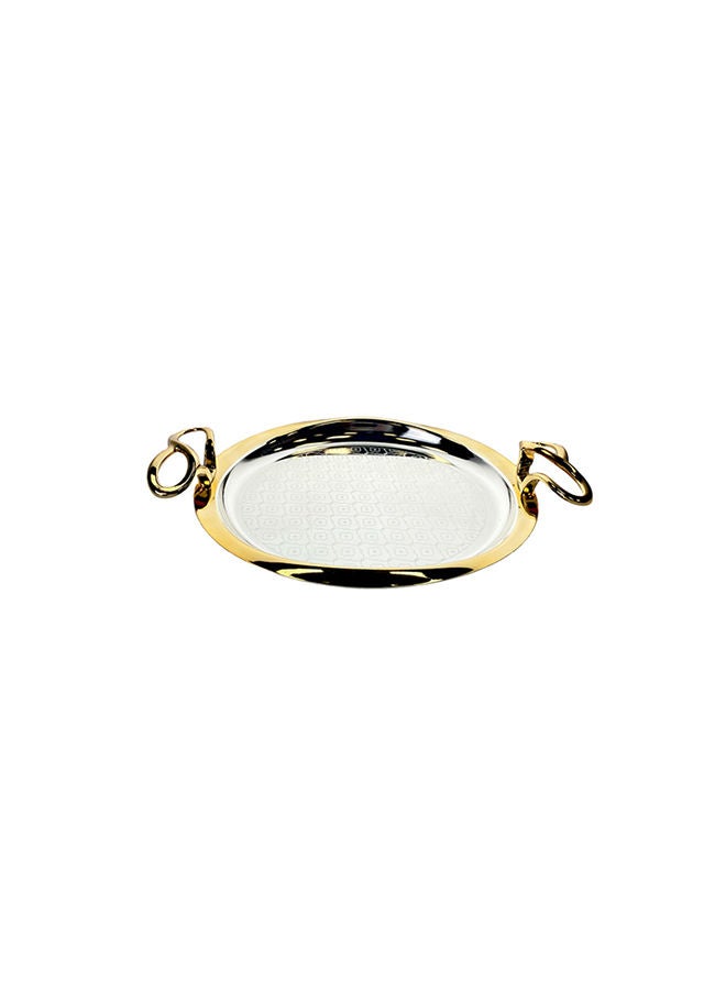 ZOLTEN Silverplated 2 Piece Large And Medium Sizes Round Tray Set - Image 4