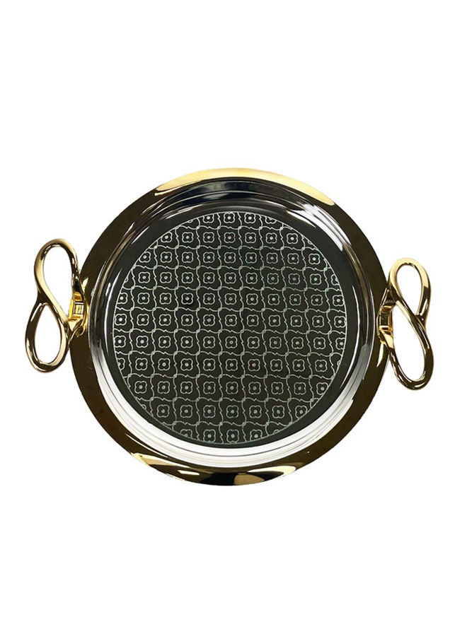 ZOLTEN Silverplated 2 Piece Large And Medium Sizes Round Tray Set - Image 5