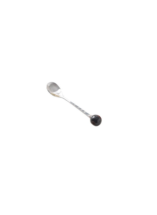 Cream Style Advanced Fruit Fork Suit Multi-purpose Ceramic Cheese Storage Can Bar Decoration Good Hand Ceremony-Specification:Black Spoon - Image 1