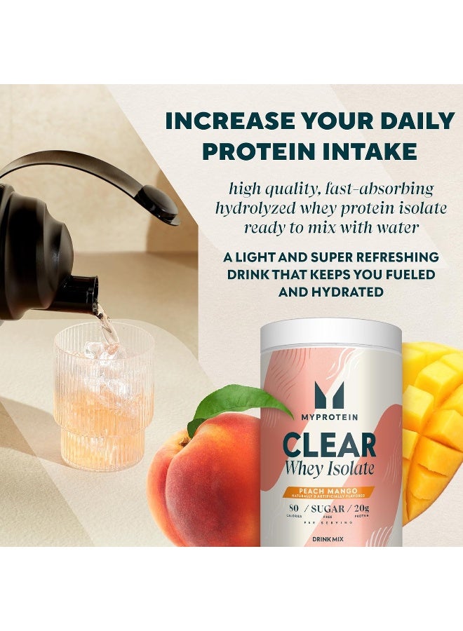Myprotein ® - Clear Whey Isolate - Whey Protein Powder - Naturally Flavored Drink Mix - Daily Protein Intake For Superior Performance - Peach Mango (20 Servings) - Image 4
