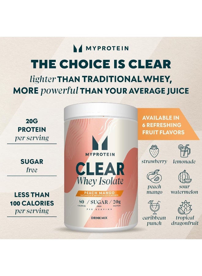 Myprotein ® - Clear Whey Isolate - Whey Protein Powder - Naturally Flavored Drink Mix - Daily Protein Intake For Superior Performance - Peach Mango (20 Servings) - Image 2