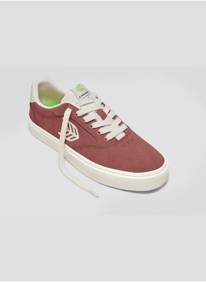 Cariuma NAIOCA Whithered Rose Suede Ivory Logo Sneaker