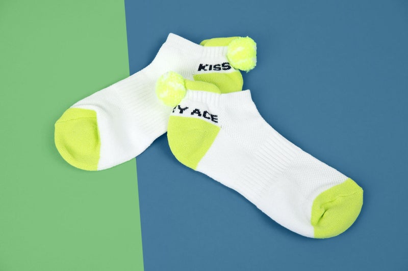 Twerp Tennis Socks for Women - Funny Tennis Socks with Tennis Ball Pompom - Great Gift for Tennis Players White, Green One Size - Image 3