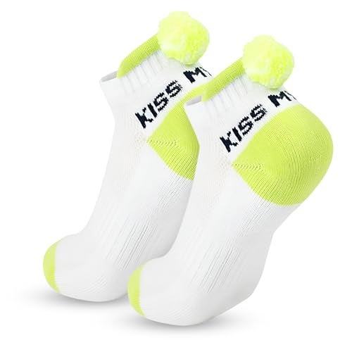 Twerp Tennis Socks for Women - Funny Tennis Socks with Tennis Ball Pompom - Great Gift for Tennis Players White, Green One Size - Image 2