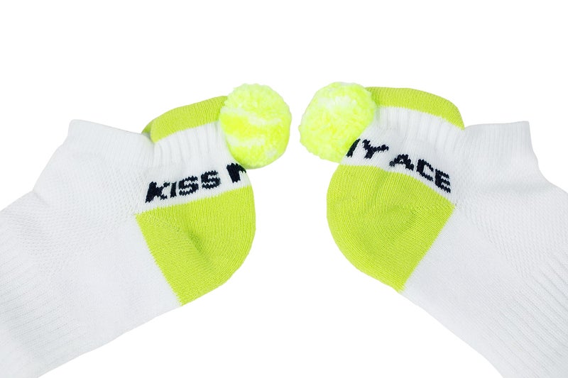 Twerp Tennis Socks for Women - Funny Tennis Socks with Tennis Ball Pompom - Great Gift for Tennis Players White, Green One Size - Image 1