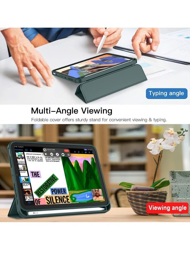 DUSALA New iPad Mini 6 Case 8.3 Inch 2021 (6th Gen) with Pencil Holder - Trifold Stand Smart Cover with Soft TPU Back, Auto Wake/Sleep Function(Pine Green) - Image 5