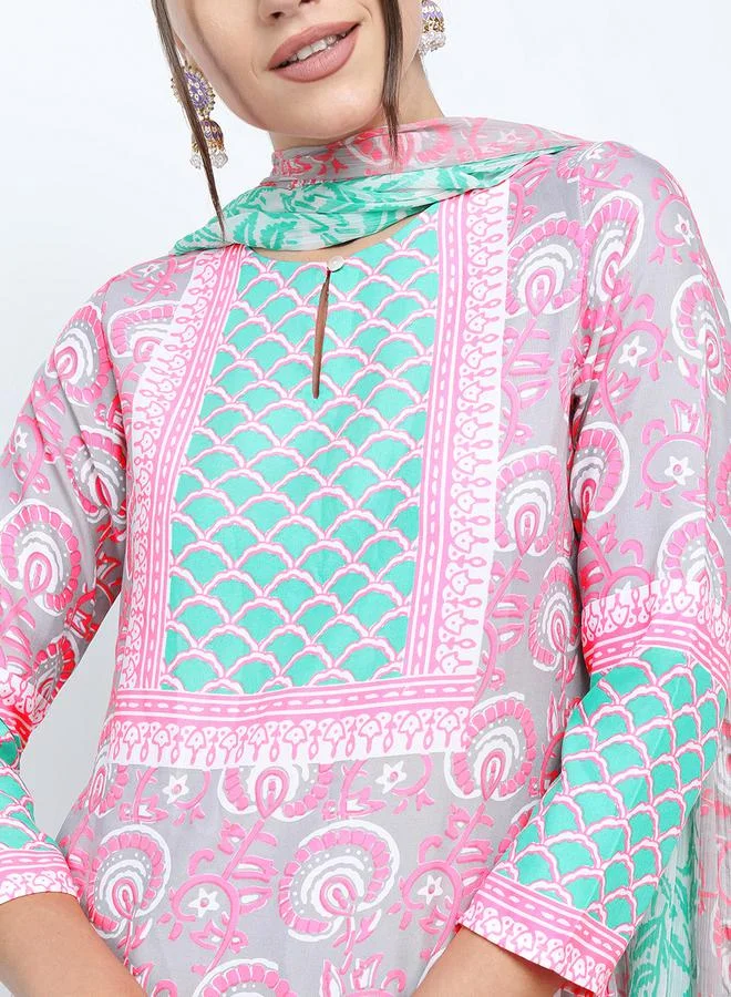Vishudh Vishudh Women Multi-Color Printed Kurta Set with Dupatta