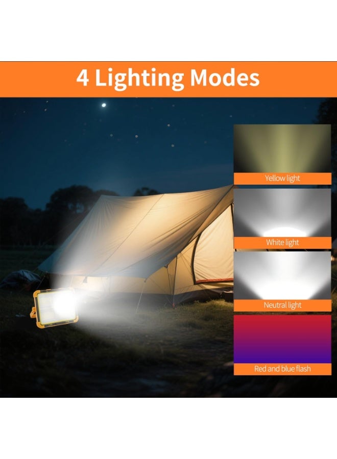 Relex Rechargeable Solar Outdoor Light, Portable Flood Lamp with USB & Solar Charging, Waterproof Emergency Light for Garden, Shed, Camping, Porch, Indoor & Outdoor Use (Orange) - Image 4