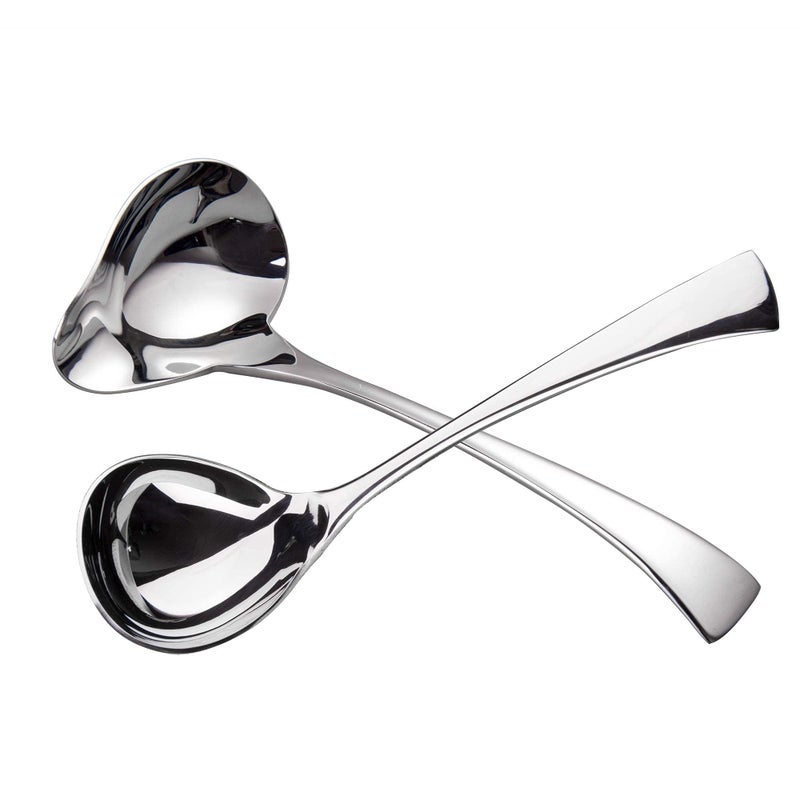 IMEEA Gravy Spoon Mini Gravy Ladle Drizzle Spoon 1810 Stainless Steel Small Ladle for Sauce Serving Set of 2