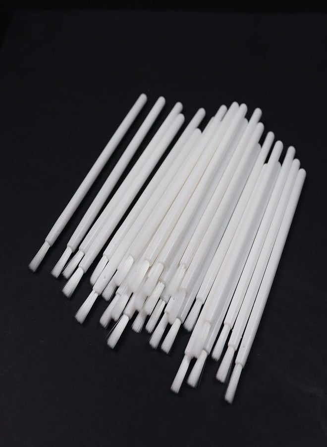 NEGEMEL 100 Pcs Disposable Makeup Lip Brushes Lipstick gloss brush Lip Gloss Applicators with Soft Brush Head Cosmetic Lip Brush Wands mini paint brushes for cookies (White) - Image 1