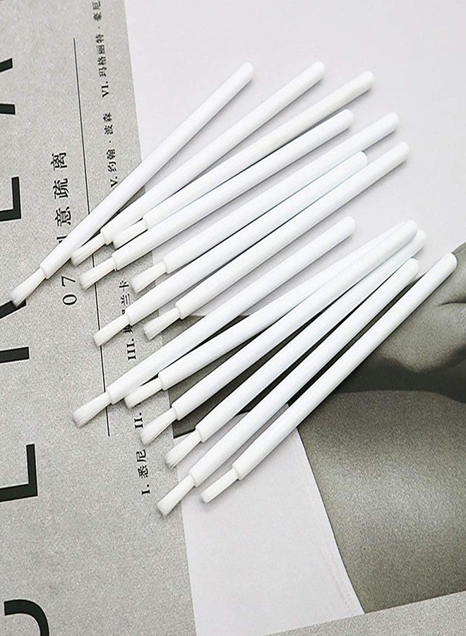 NEGEMEL 100 Pcs Disposable Makeup Lip Brushes Lipstick gloss brush Lip Gloss Applicators with Soft Brush Head Cosmetic Lip Brush Wands mini paint brushes for cookies (White) - Image 5