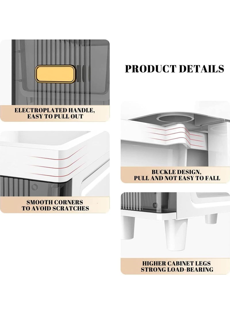 انسجام خزانة تخزين ضيقة ذات 5 طبقات، خزائن تخزين عمودية مع أدراج، خزانة ضيقة رفيعة، تصميم مقاوم للماء، منظم متعدد الوظائف لغرفة النوم والحمام - Image 3