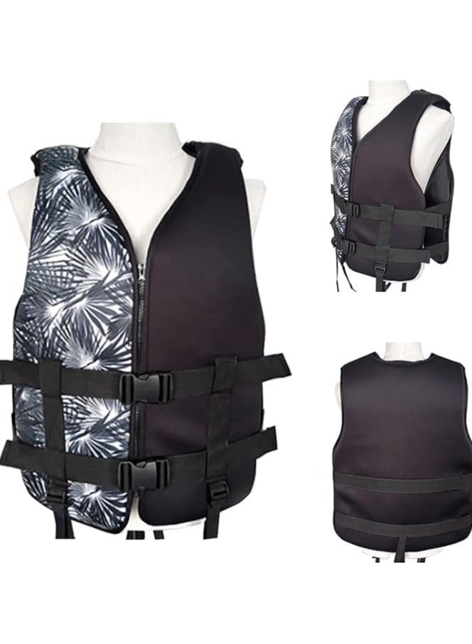 ريبنيو سترة نجاة للسباحة احترافية فائقة النعومة من مادة النيوبرين مقاس كبير من 60 إلى 75 كجم - أسود - Image 4