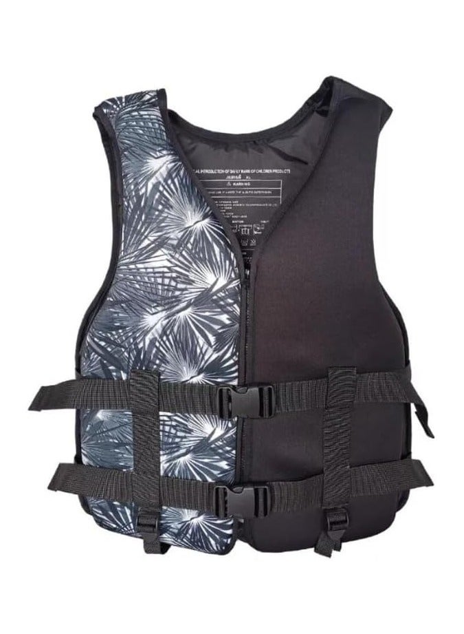 ريبنيو سترة نجاة للسباحة احترافية فائقة النعومة من مادة النيوبرين مقاس كبير من 60 إلى 75 كجم - أسود - Image 1