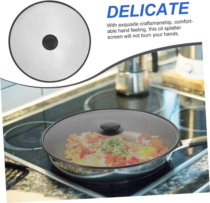 Stainless Steel Splatter Guard Screen With Anti Scald Handle For Home And Restaurant Cooking - Image 5
