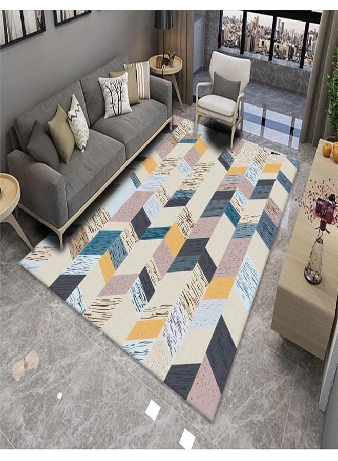 fashionhome سجادة أرضية مطبوعة لاصقة قابلة للغسل بتصميم جديد، 230 × 160 سم، مستطيلة - Image 4