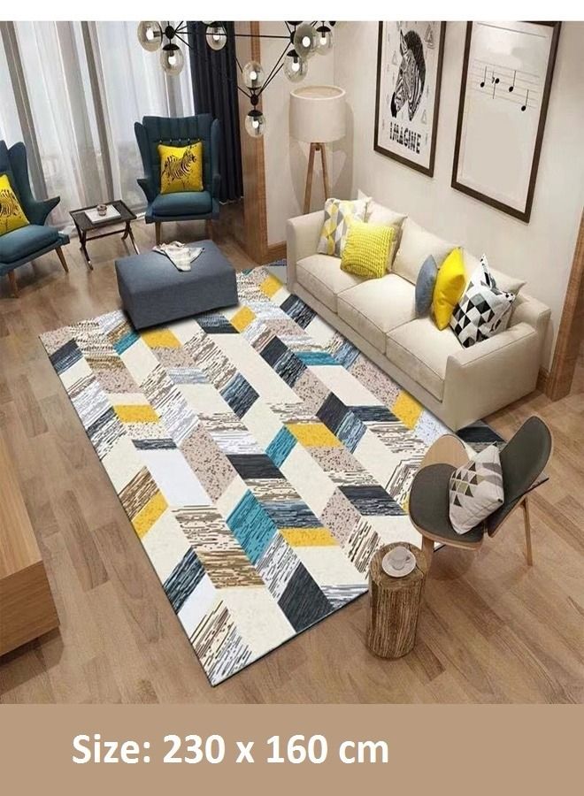 fashionhome سجادة أرضية مطبوعة لاصقة قابلة للغسل بتصميم جديد، 230 × 160 سم، مستطيلة - Image 5