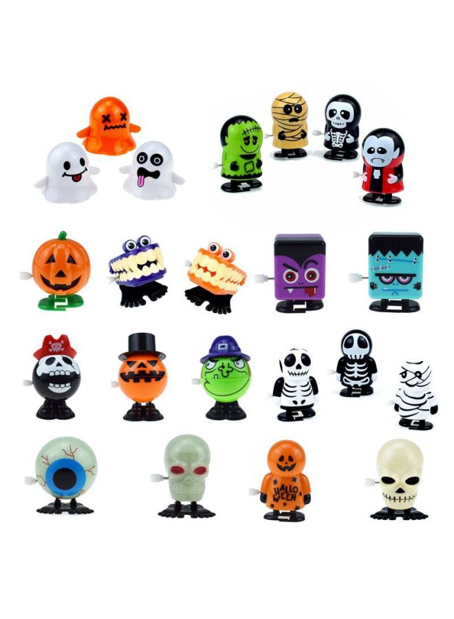 Novelty Funny Coil Chain Jumping Tooth Ghost Pumpkin Skull Halloween Coil Small Toy Santa Claus Gift-Color:Green Santa Sled  - Image 2