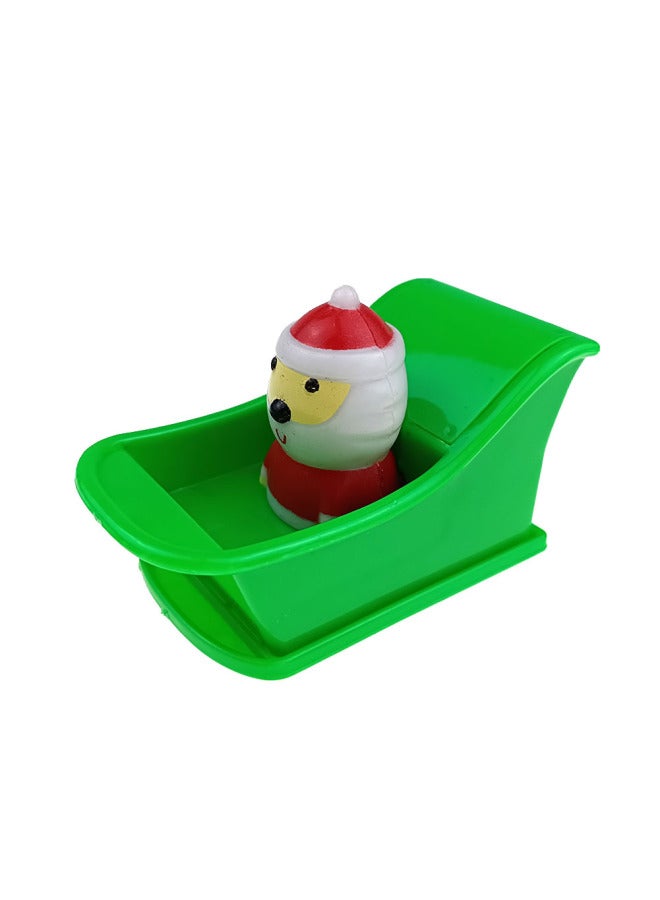 Novelty Funny Coil Chain Jumping Tooth Ghost Pumpkin Skull Halloween Coil Small Toy Santa Claus Gift-Color:Green Santa Sled  - Image 1