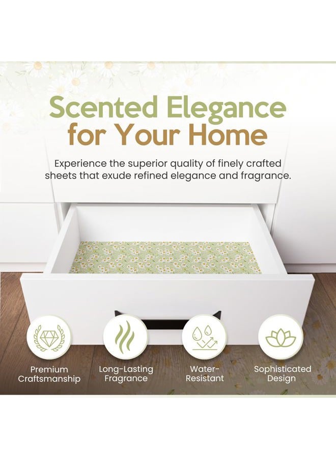 Linda's Essentials Chamomile Scented Drawer Liners for Dresser Drawers (10 Large Sheets, 19.7" x 14.4") - Non Adhesive Drawer Paper Liner for Bedroom Dresser & Closet Shelves by Linda's Essentials - Image 2