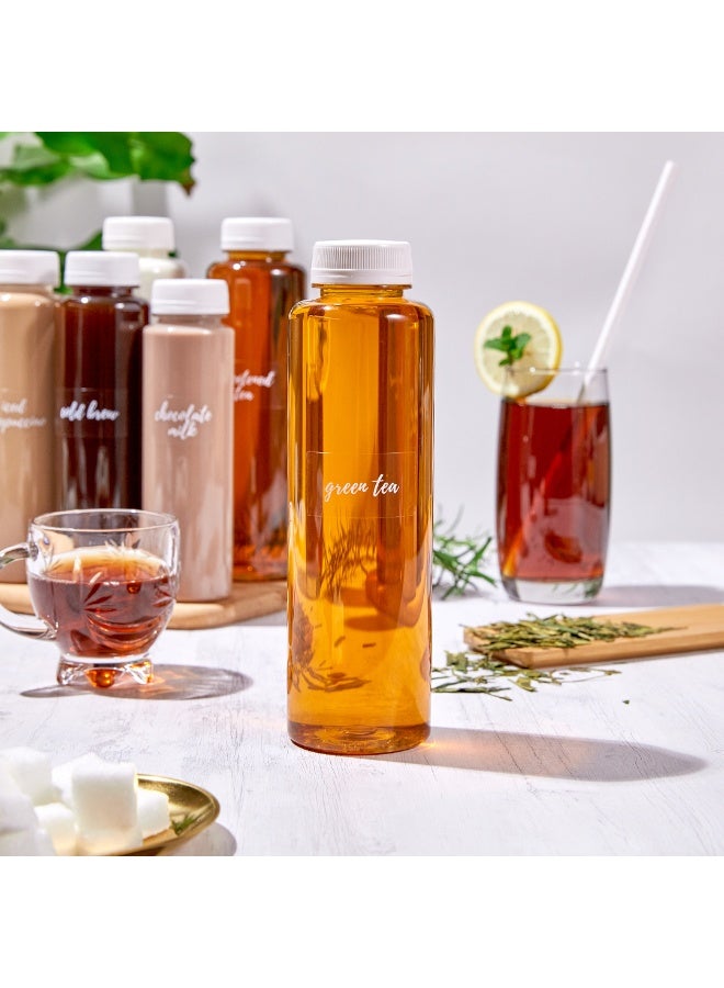 Restaurantware Label Tek 1.9 x 1 Inch Green Tea Bottle Labels, 100 Water-Resistant Labels For Bottles - Self-Adhesive, Clear With White Font, Plastic Bottle Stickers, For Drink Pouches, - Image 2