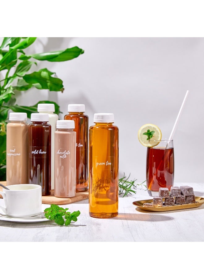 Restaurantware Label Tek 1.9 x 1 Inch Green Tea Bottle Labels, 100 Water-Resistant Labels For Bottles - Self-Adhesive, Clear With White Font, Plastic Bottle Stickers, For Drink Pouches, - Image 3