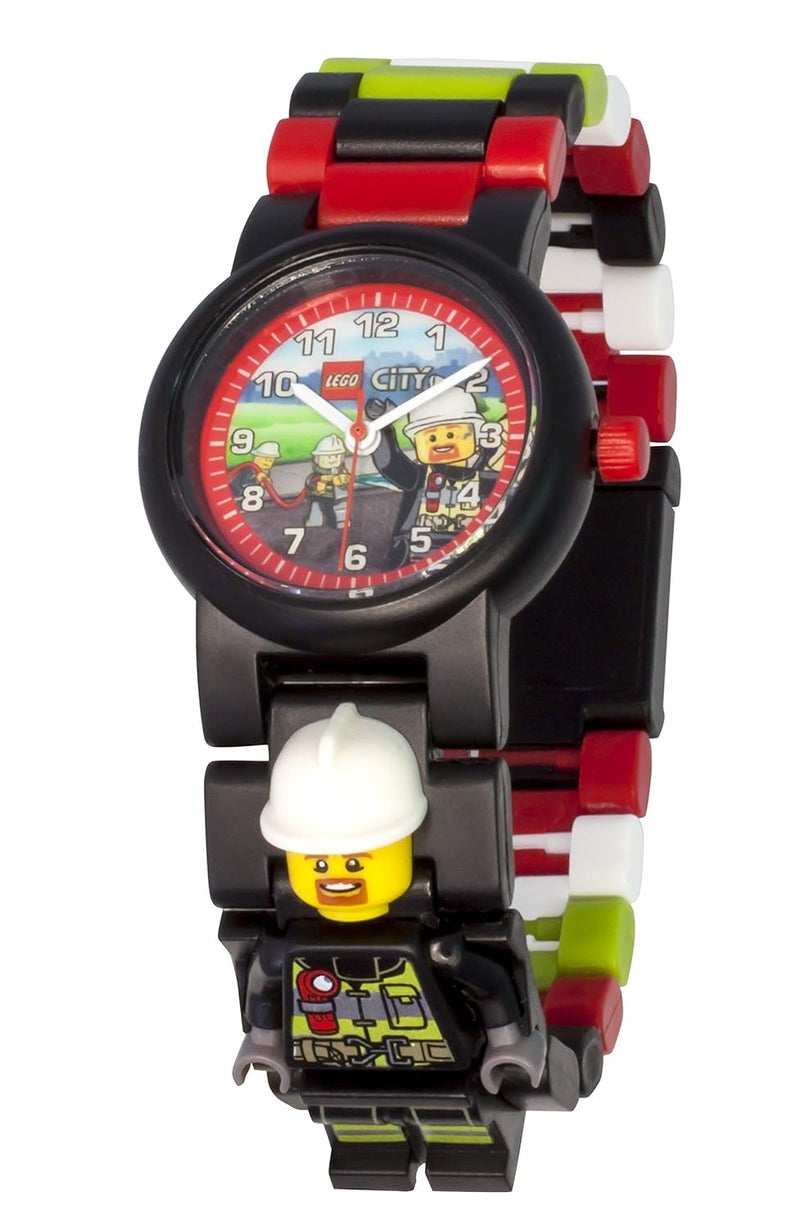 LEGO Kid's Analog Watch Set Minifigure Link City Fire Fighter 802159 - Image 2