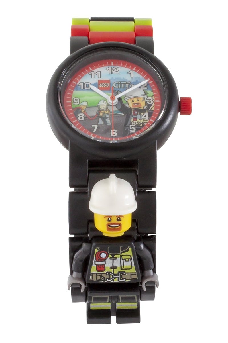 LEGO Kid's Analog Watch Set Minifigure Link City Fire Fighter 802159 - Image 3
