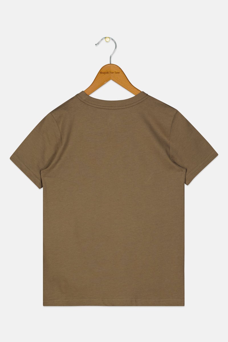 PUMA Kids Boy Sportswear Fit Short Sleeve Outdoor T-Shirt, Taupe - Image 2