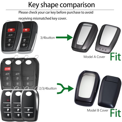Lcyam Key Fob Cover Remote Case Protector Compatible with Toyota 2025 Camry Hybrid XSE Highlander Corolla Hatchback RAV4 XLE Prius Avalon Remote Key, Black - Image 2
