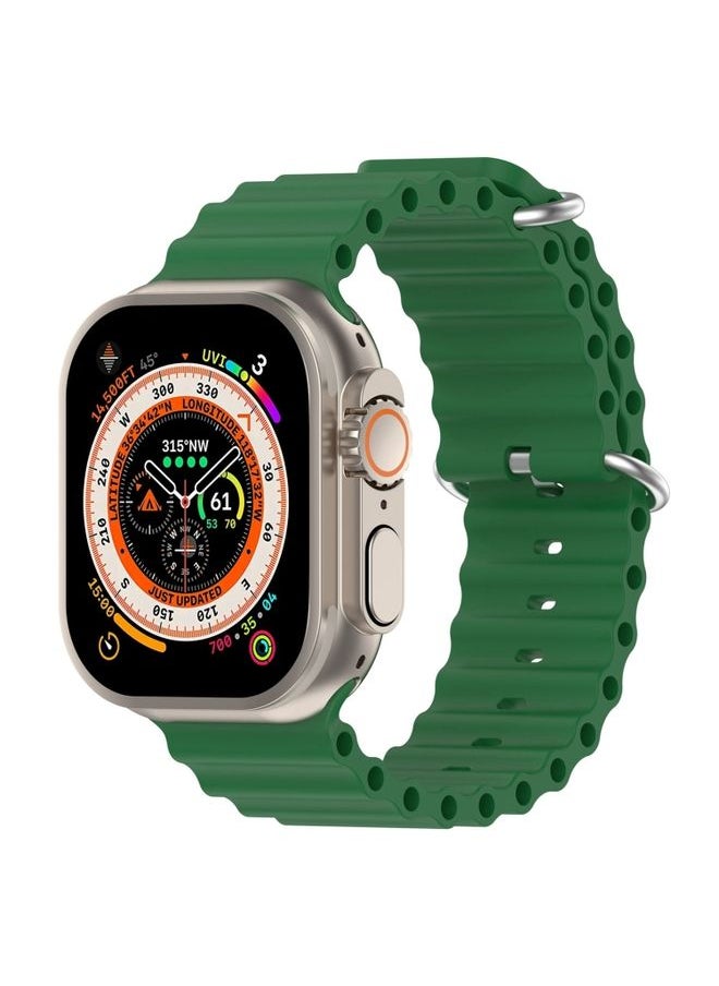 Generic - Replacement Strap Ocean Silicone Watch Band For Apple Watch Ultra 49mm / Series 8&7 45mm / SE 2&6&SE&5&4 44mm Alfalfa Grass - Image 1