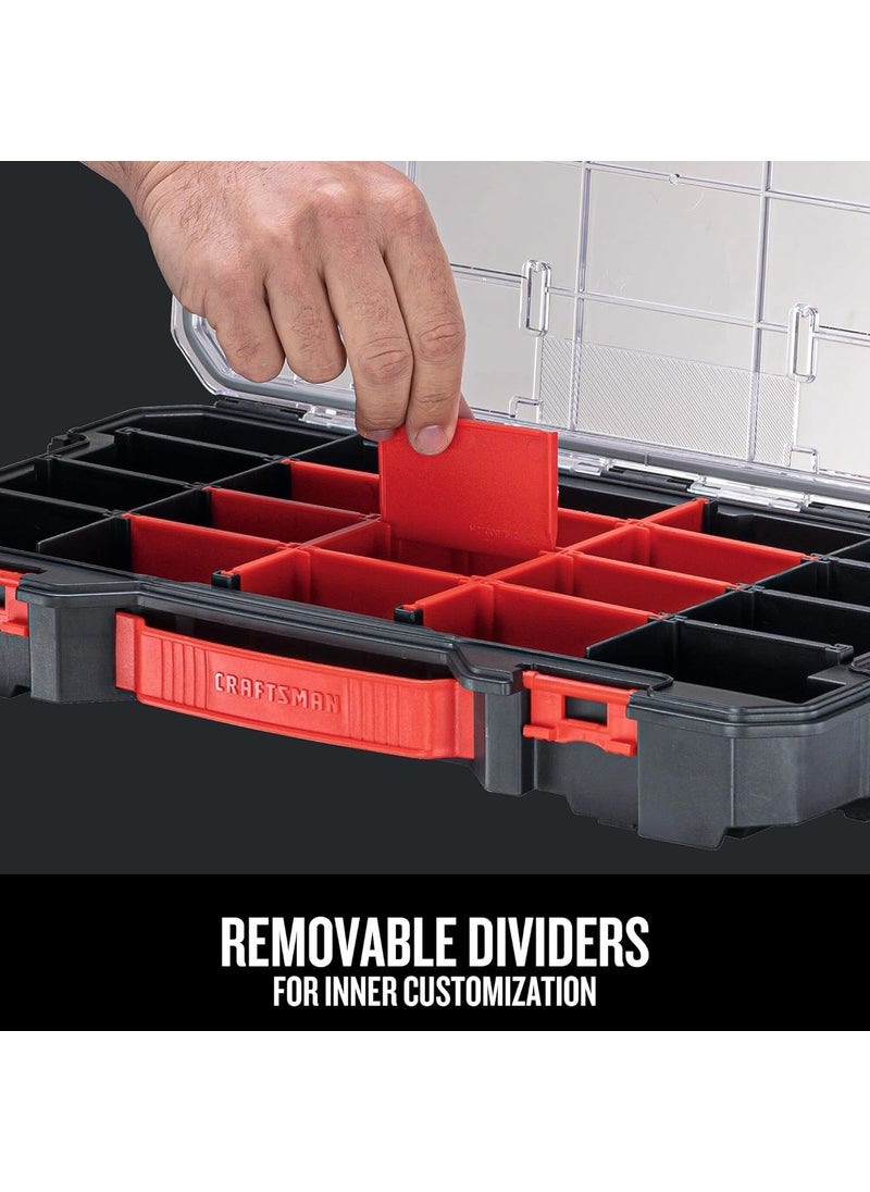 CRAFTSMAN CRAFTSMAN VERSASTACK Storage Organizer Small Parts Organizer 20Compartments Lid Includes Secure Latch CMST17828  - Image 3