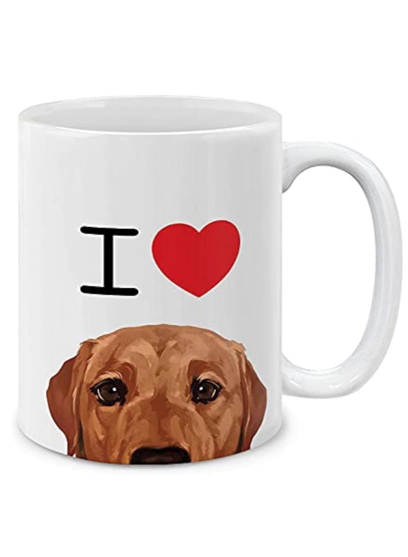 راين كوب شاي من السيراميك الأبيض من I Heart My American Pit Bull Puppy Dog، سعة 11 أونصة - Image 1