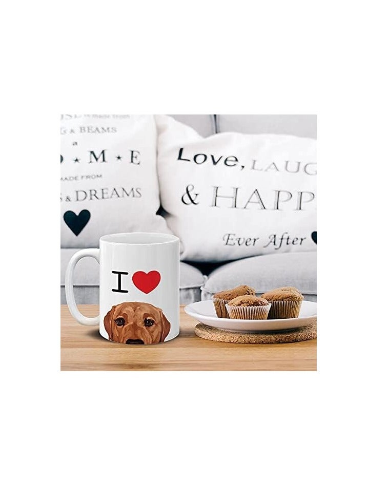 راين كوب شاي من السيراميك الأبيض من I Heart My American Pit Bull Puppy Dog، سعة 11 أونصة - Image 2