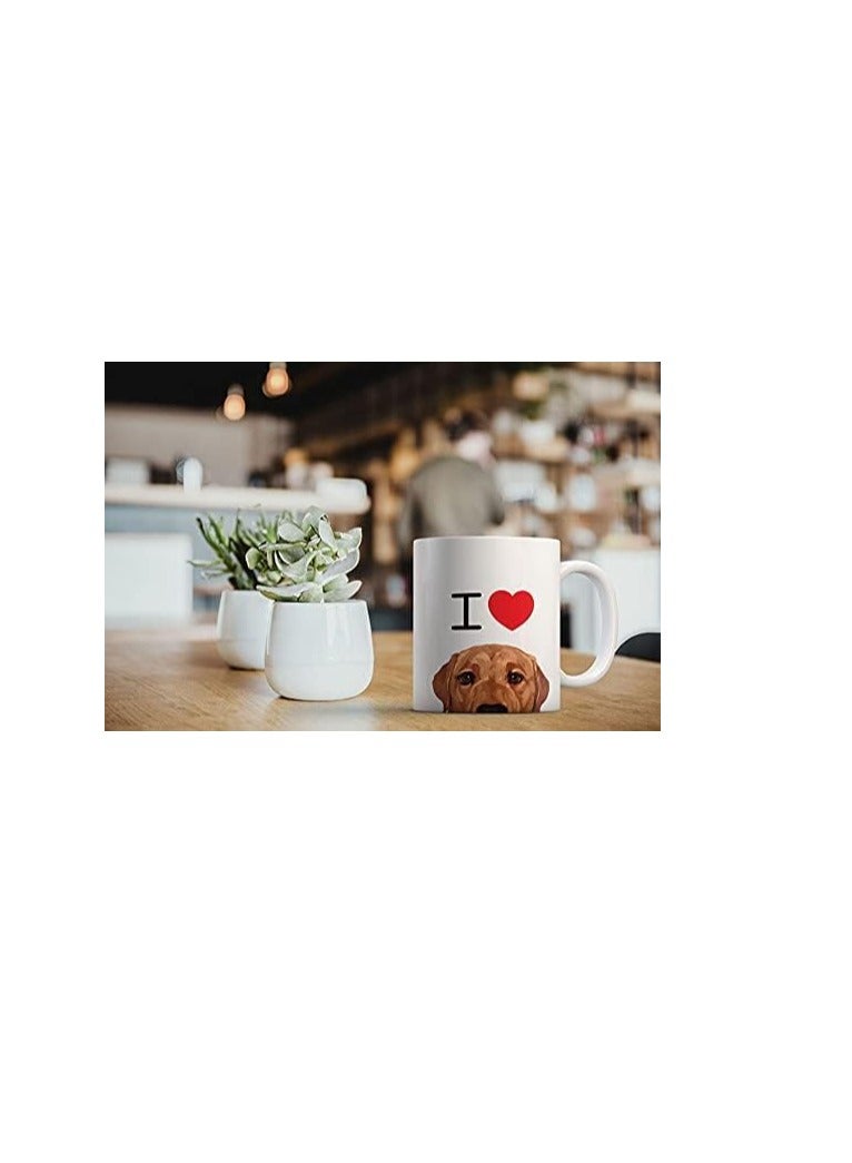راين كوب شاي من السيراميك الأبيض من I Heart My American Pit Bull Puppy Dog، سعة 11 أونصة - Image 3