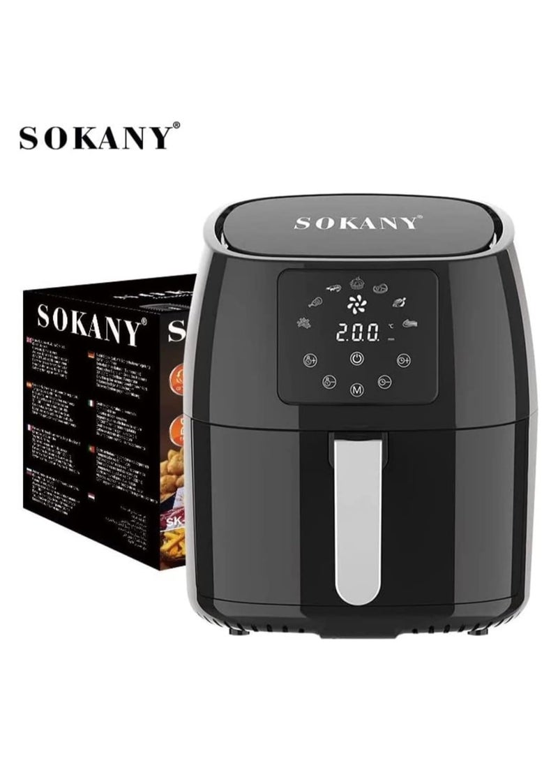 سوكاني مقلاة هوائية رقمية سوكاني SK-8018 سعة 5.0 لتر - 1400 واط، تحكم باللمس، شاشة LED، طهي بدون زيت، أوضاع متعددة الضبط المسبق - Image 2