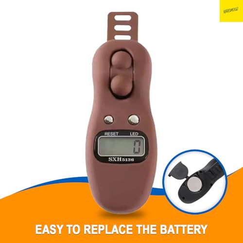 Karomouj KMA663 Digital Finger Counter – 5-Digit LCD Hand Tally Counter with Beep After 100 Counts – Jap Mala Counter for Meditation, Mantra Chanting, Games & Activities (Matt Brown, Pack of 1) - Image 4