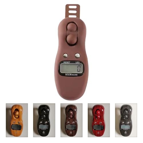 Karomouj KMA663 Digital Finger Counter – 5-Digit LCD Hand Tally Counter with Beep After 100 Counts – Jap Mala Counter for Meditation, Mantra Chanting, Games & Activities (Matt Brown, Pack of 1) - Image 1