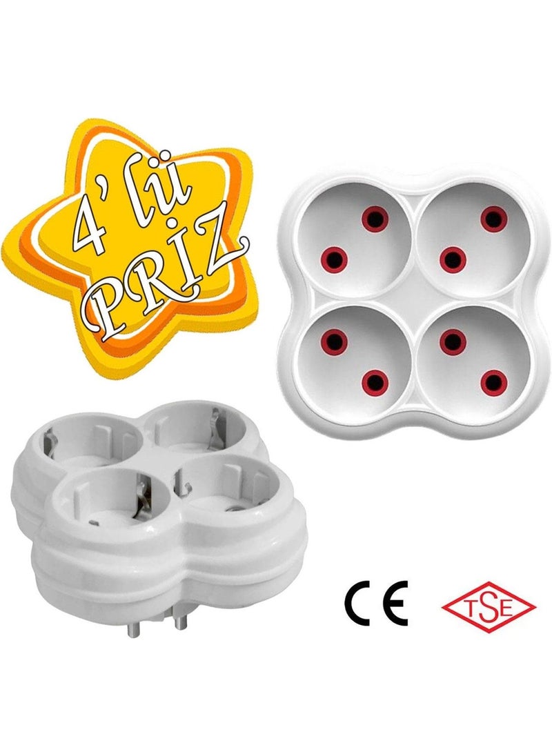 Glaswen 4-Piece Grounded Multiple Group Socket Duplication Quadruple Plug Socket  - Image 1