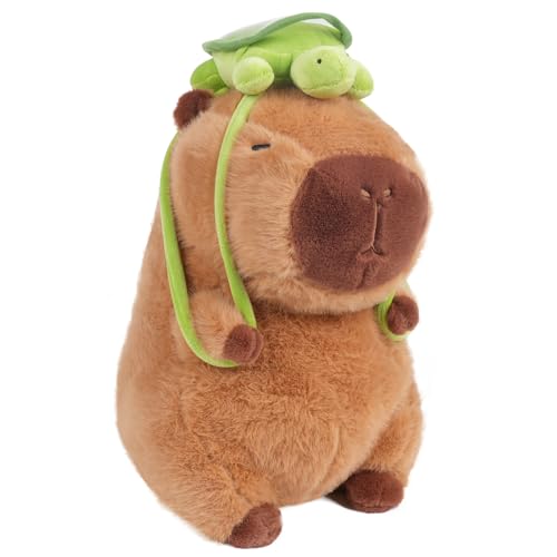 EASELR EASYLR 12inch Cute Capybara Plush with Turtle Backpack Soft Capybara Plushie Toy Doll Pillow Birthday for Kids with Bag - Image 1