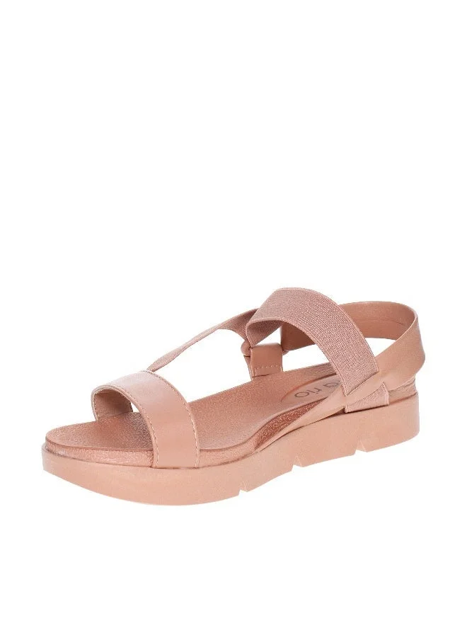 Beira Rio Beira Rio Ladies Flat Sandals Beige | Made In Brazil