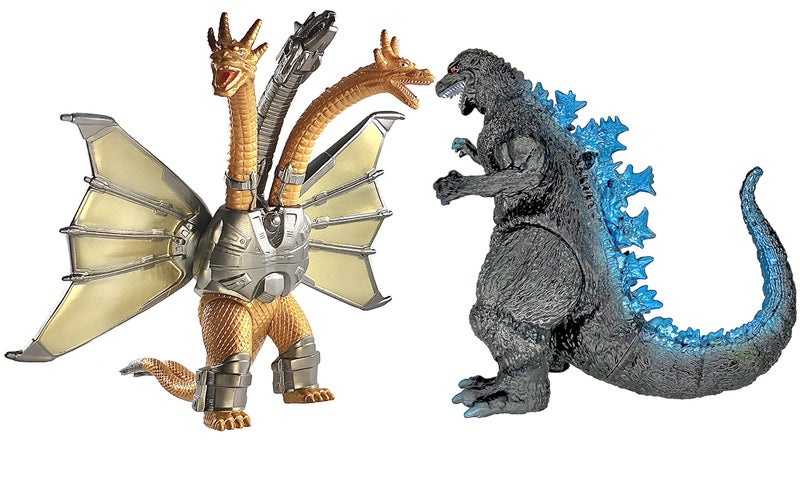 TwCare Set of 2 Mecha King Ghidorah vs 1954 65th Anniversary vs Heisei Era Classic Monster Toy 2021 Movable Joints Action Movie Dragon Dinosaur Series Soft Vinyl Carry Bag - Image 2