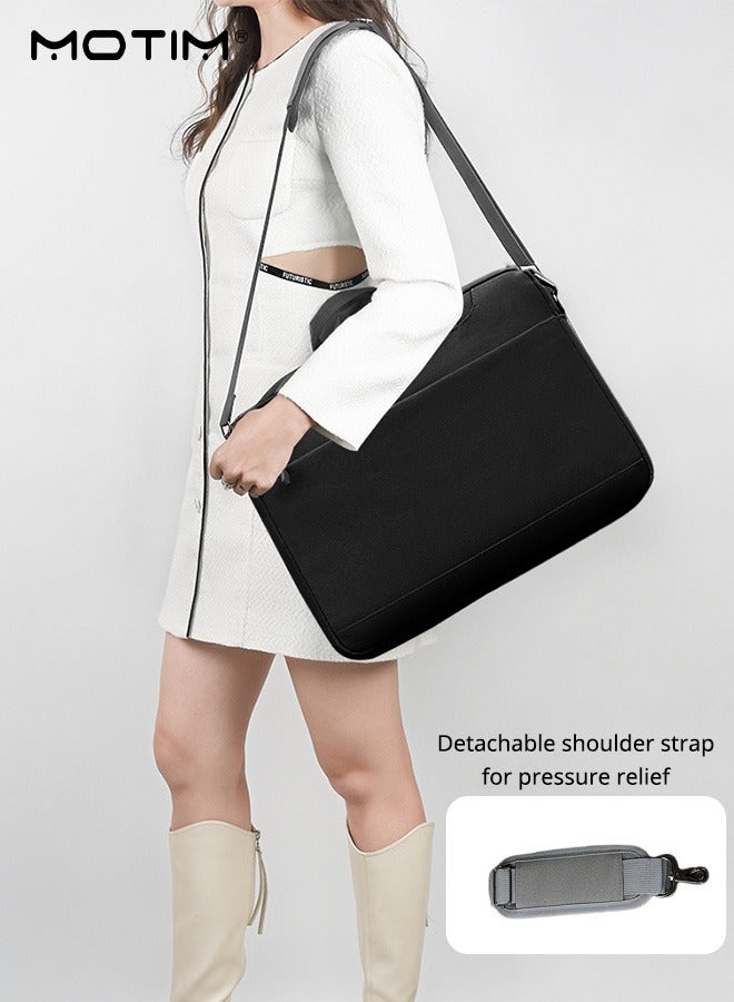 Motim 15.6-16 Inch Laptop Bag Case, Waterproof Computer Bag Laptop Sleeve with Airbag, Business Handbag Briefcase,  Large Capacity, Multiple Inner Pockets, Compatible with 15.6-16" Laptop Dell Inspiron 15.6, HP Pavilion 15.6 and so on - Image 2