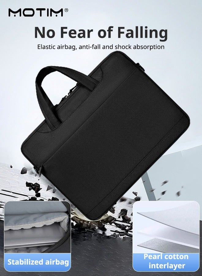 Motim 15.6-16 Inch Laptop Bag Case, Waterproof Computer Bag Laptop Sleeve with Airbag, Business Handbag Briefcase,  Large Capacity, Multiple Inner Pockets, Compatible with 15.6-16" Laptop Dell Inspiron 15.6, HP Pavilion 15.6 and so on - Image 5