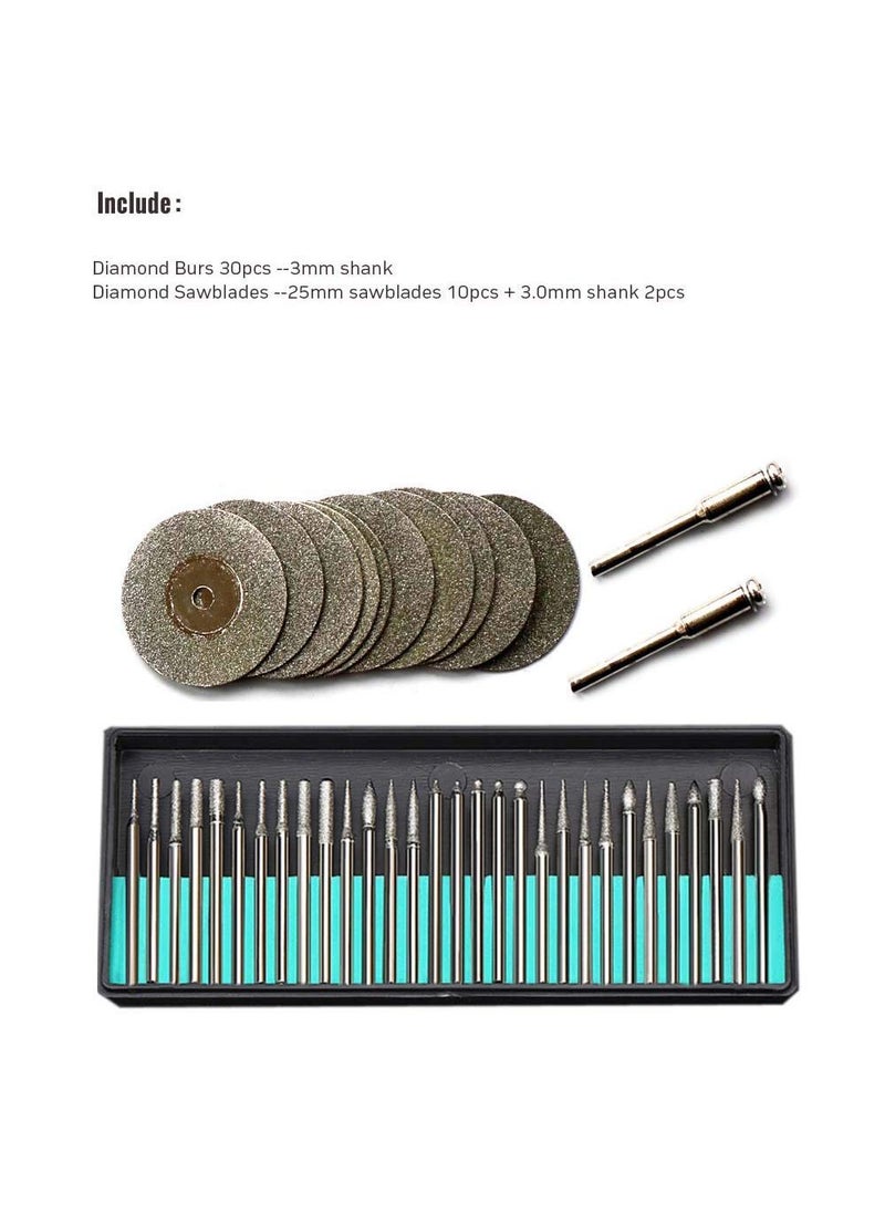 DIY Crafts Diy Crafts India 152 Diamond Burs Mini Cutting Discs Power Tool Accessory for Electric Drilling Machine, Multicolor, 42 Piece  - Image 4
